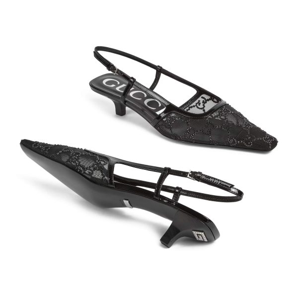 Gucci Women's GG Crystal Slingback Pump - Image 5