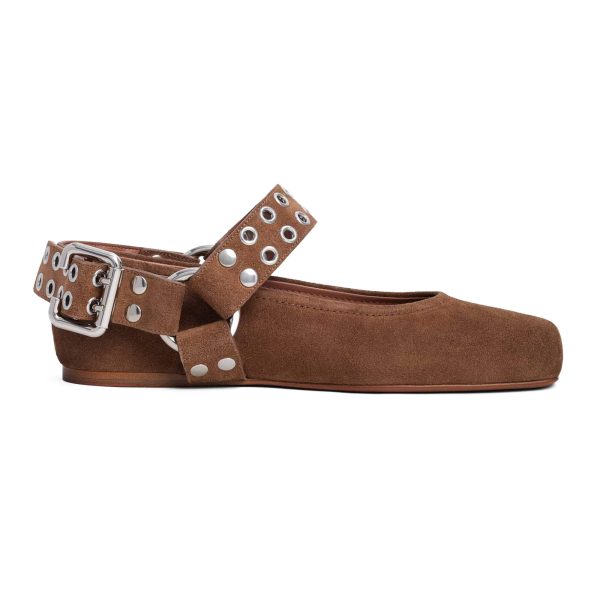 Alaïa Biker Ballet Flats In Suede - Image 2