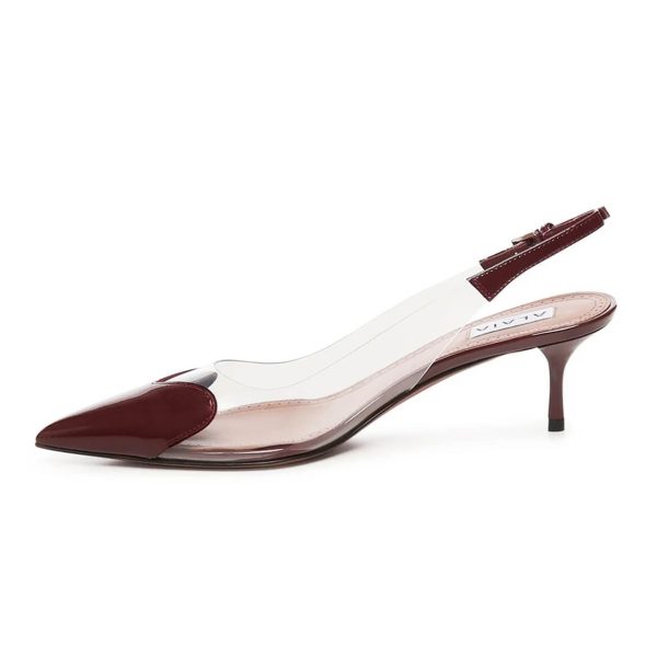 Alaïa Le Cœur Slingbacks In Patent Lambskin - Image 3