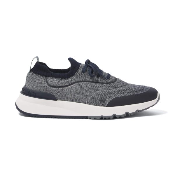 Brunello Cucinelli Knitted Lace-up Sneakers - Image 2