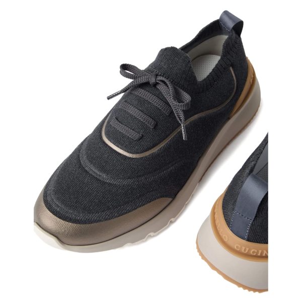 Brunello Cucinelli Knitted Slip-on Sneakers - Image 4
