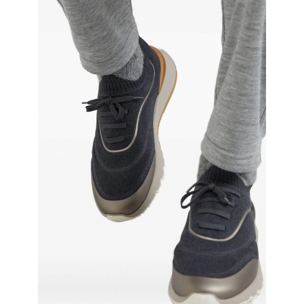 Brunello Cucinelli Knitted Slip-on Sneakers - Image 5