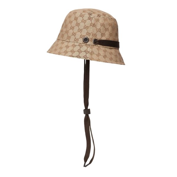 Gucci GG Canvas Bucket Hat With Tie - Image 2