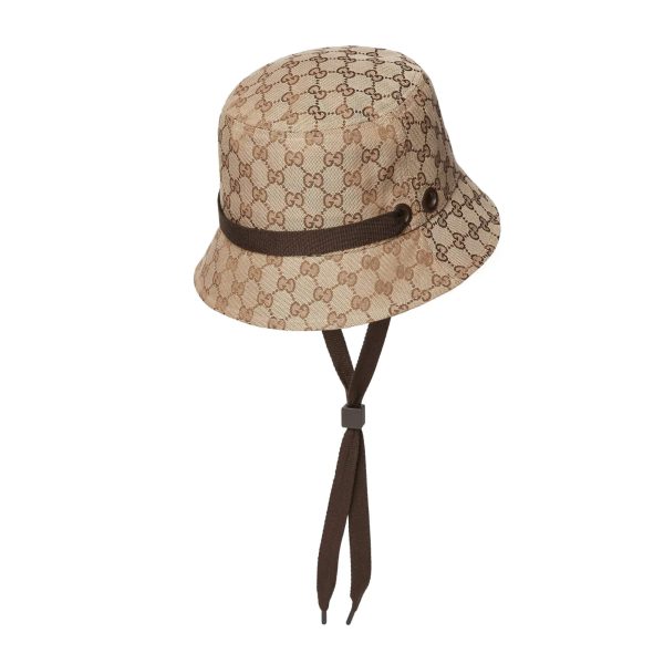 Gucci GG Canvas Bucket Hat With Tie - Image 3