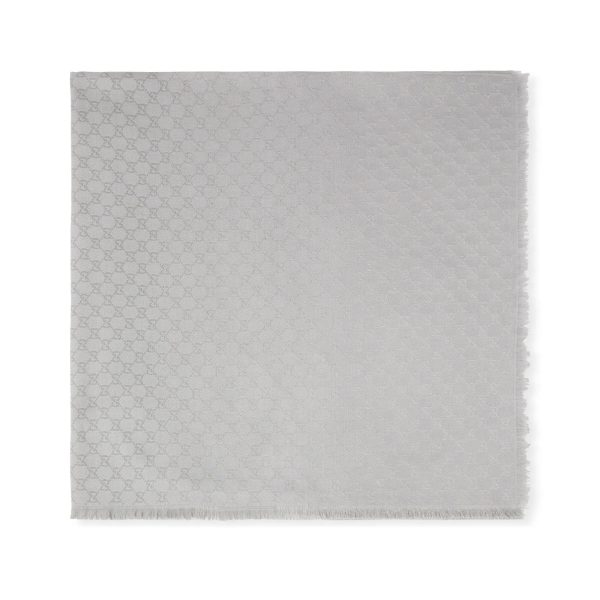 Gucci Printed GG Cotton Wool Lamé Shawl