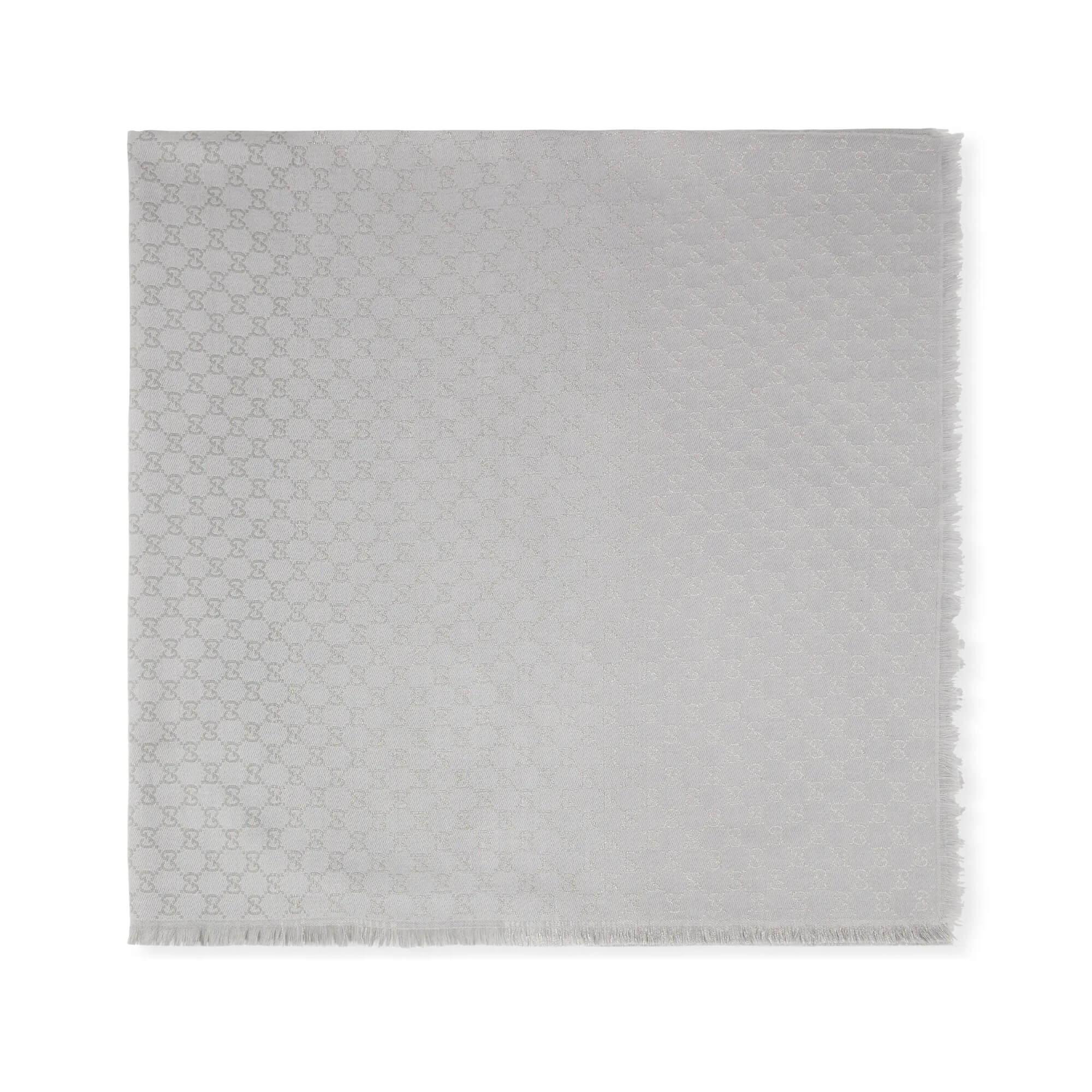 Gucci Printed GG Cotton Wool Lamé Shawl at Enigma Boutique
