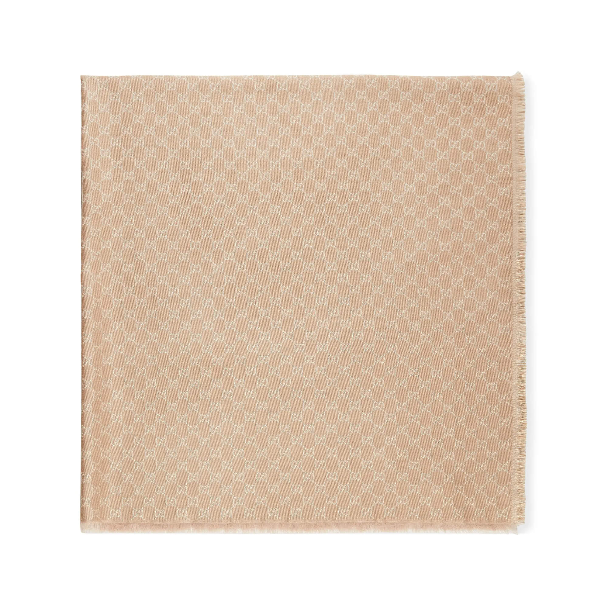 Gucci Printed GG Cotton Wool Lamé Shawl at Enigma Boutique
