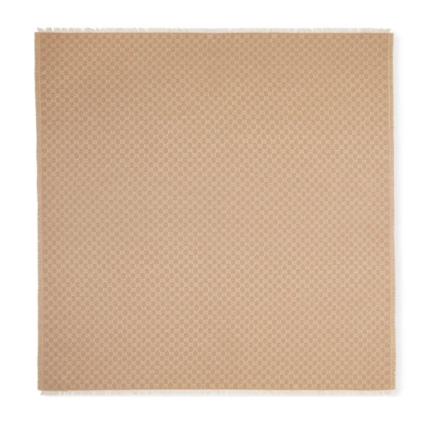 Gucci Printed GG Cotton Wool Lamé Shawl - Image 2