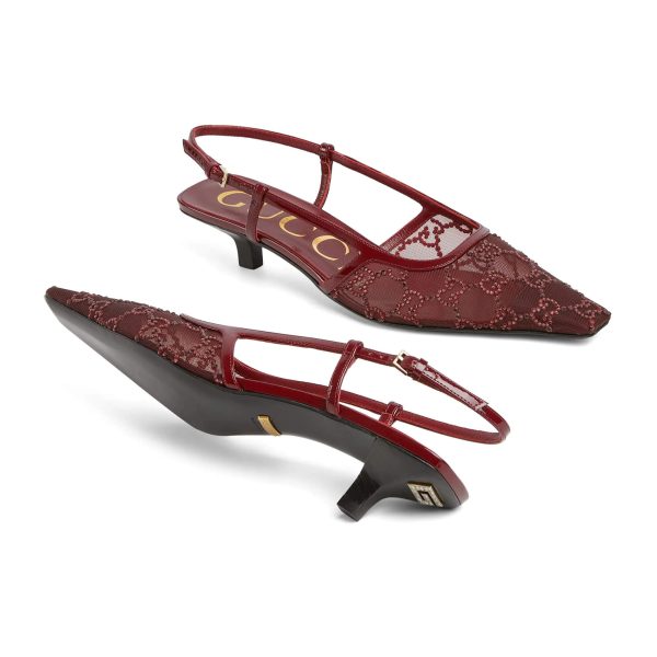 Gucci Women's GG Crystal Slingback Pump - Image 6