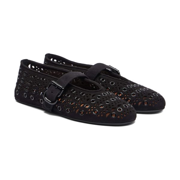 Alaïa Ballet Flats In Vienne Suede With Eyelets