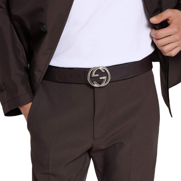 Gucci Reversible Belt With Interlocking G Buckle - Image 7