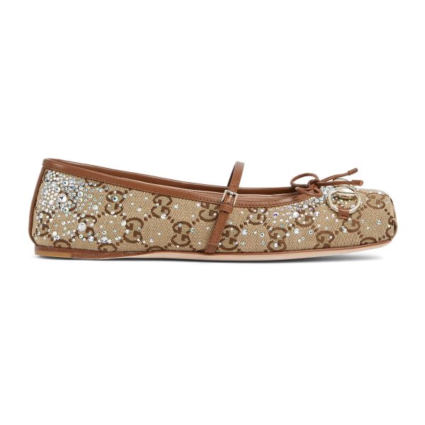 Gucci Women's GG Crystal Horsebit Ballet Flat - Image 2