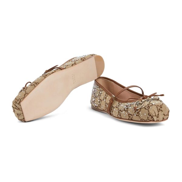 Gucci Women's GG Crystal Horsebit Ballet Flat - Image 5