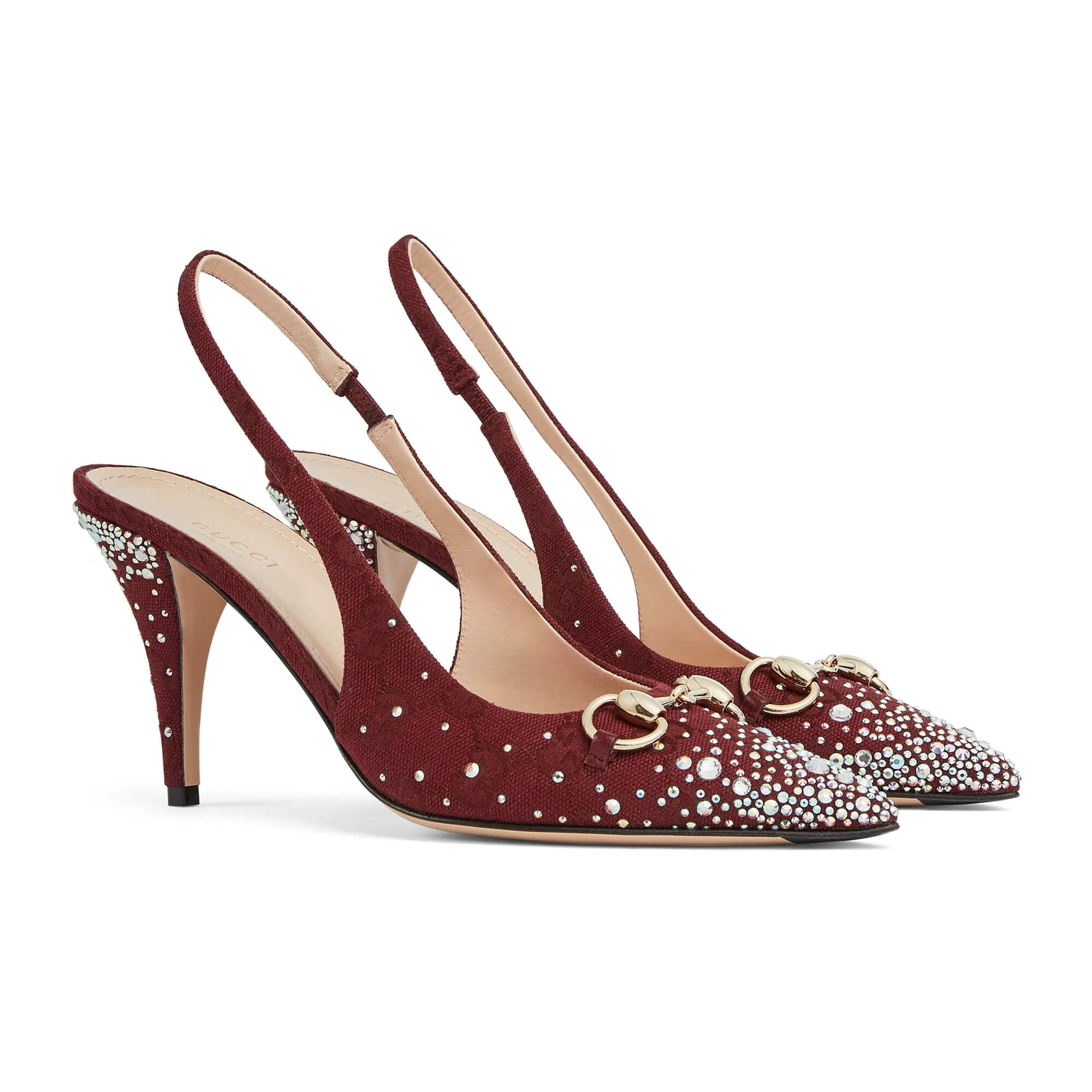 Gucci Women's Slingback Pump With Crystal Horsebit at Enigma Boutique