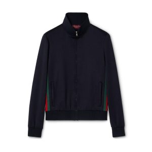 Gucci Technical Jersey Zip Jacket With Web