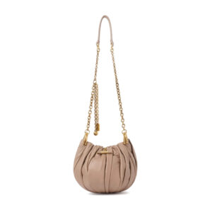 Chloé Plissé Shoulder Bag With Chain In Pleated Leather